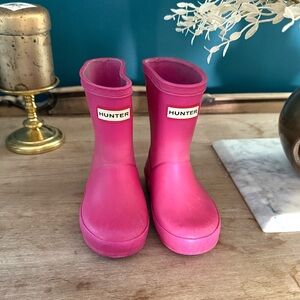 Hunter Bright Pink Kids Rain Boots
